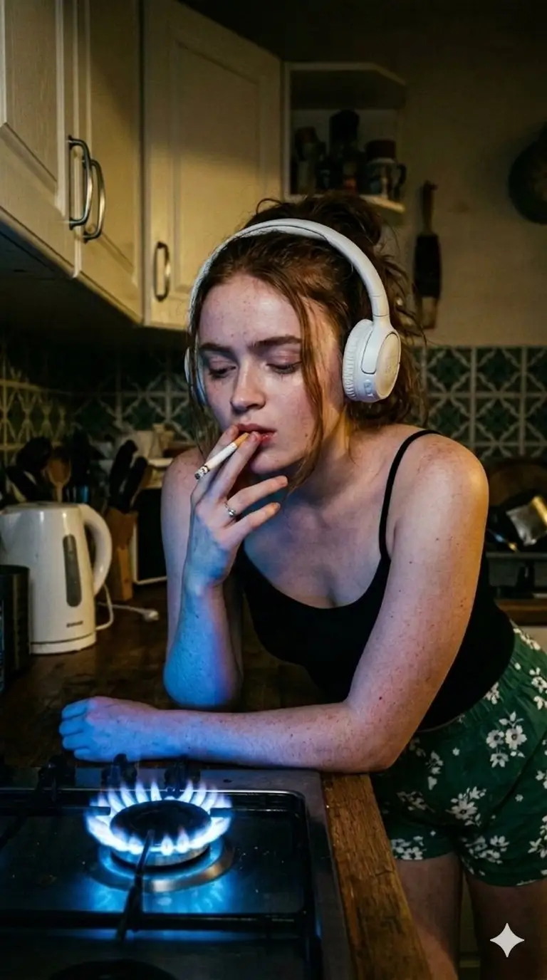 Preview of Moody Cinematic Portraits in a Kitchen with Neon Gas Stove Glow (4.4)