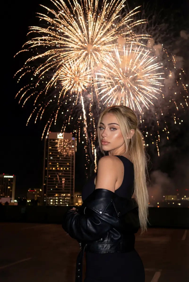 Preview of Cinematic New Year's Eve Cityscape Portrait