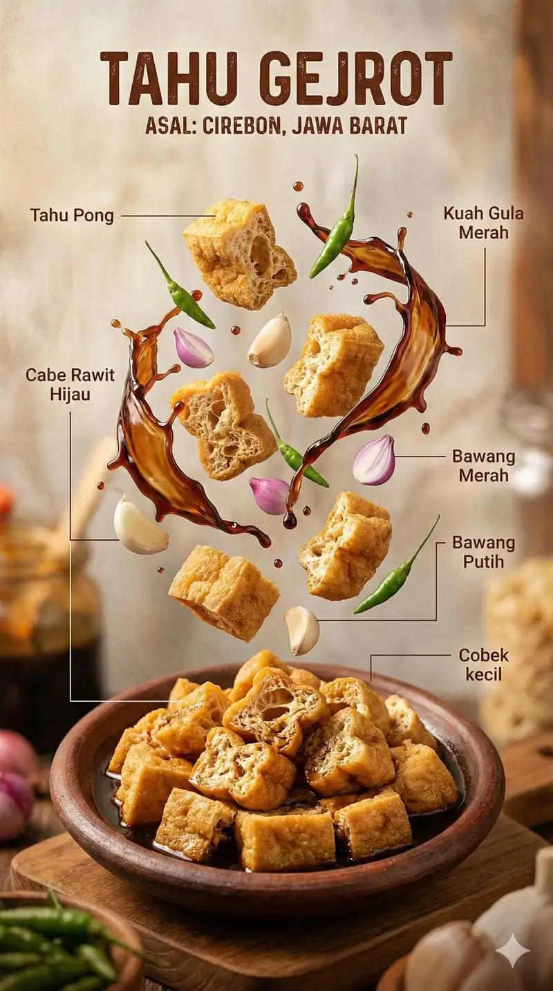 Preview of Hyper-realistic Indonesian Food Infographic Prompt