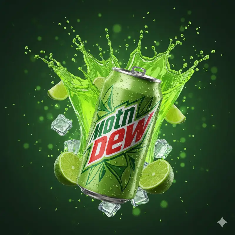 Preview of Hyper-Realistic Mountain Dew Can Explosion Product Shot