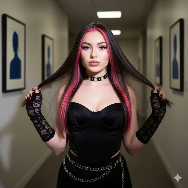 Preview of Y2K Digital Flash Influencer Aesthetic Portrait