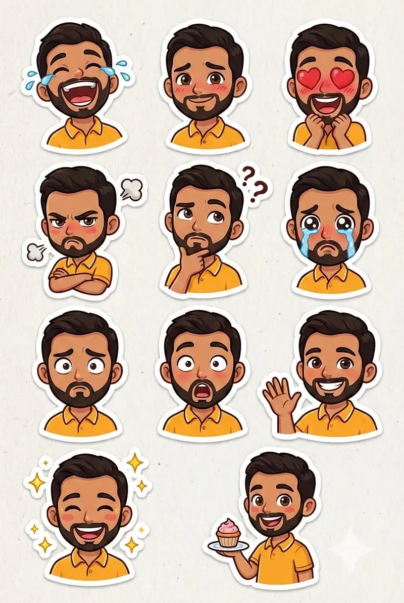 Preview of Pixar Sticker Sheet Generation Prompt