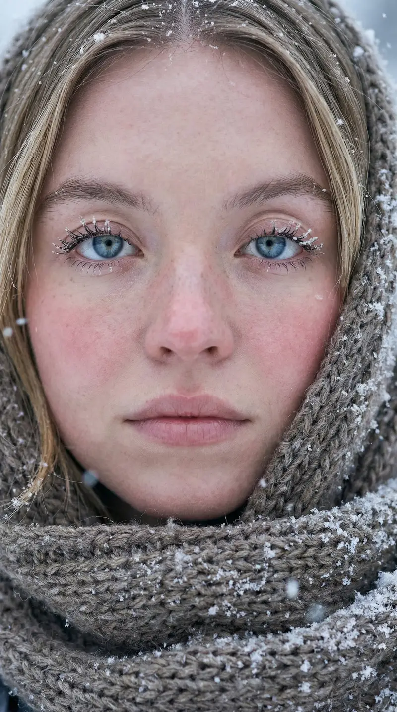پیش‌نمایش Ultra-Photorealistic Winter Portrait Macro Focus