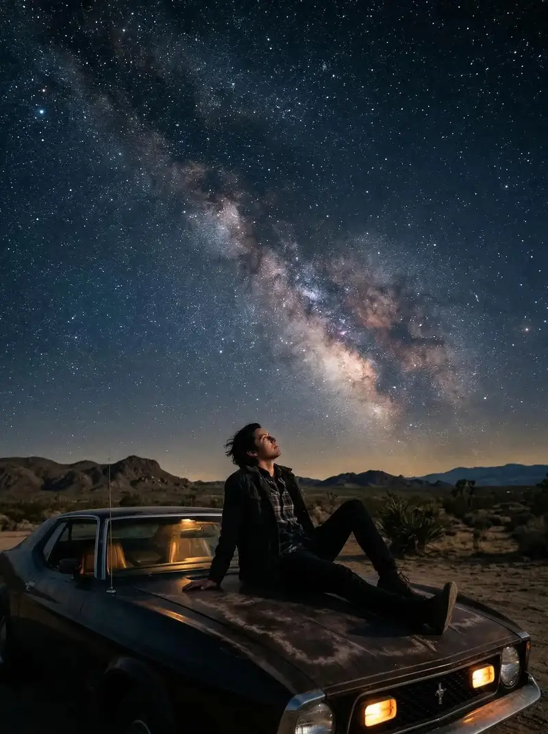 Preview of Cinematic Starry Night Portrait