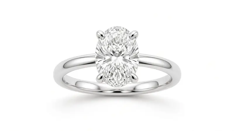 پیش‌نمایش حلقه نامزدی طلا سفید — بک سفید خالص PDP