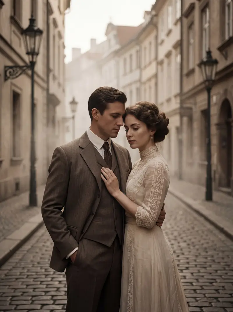 Preview of Ultra-Premium Cinematic 1900s Couple Portrait