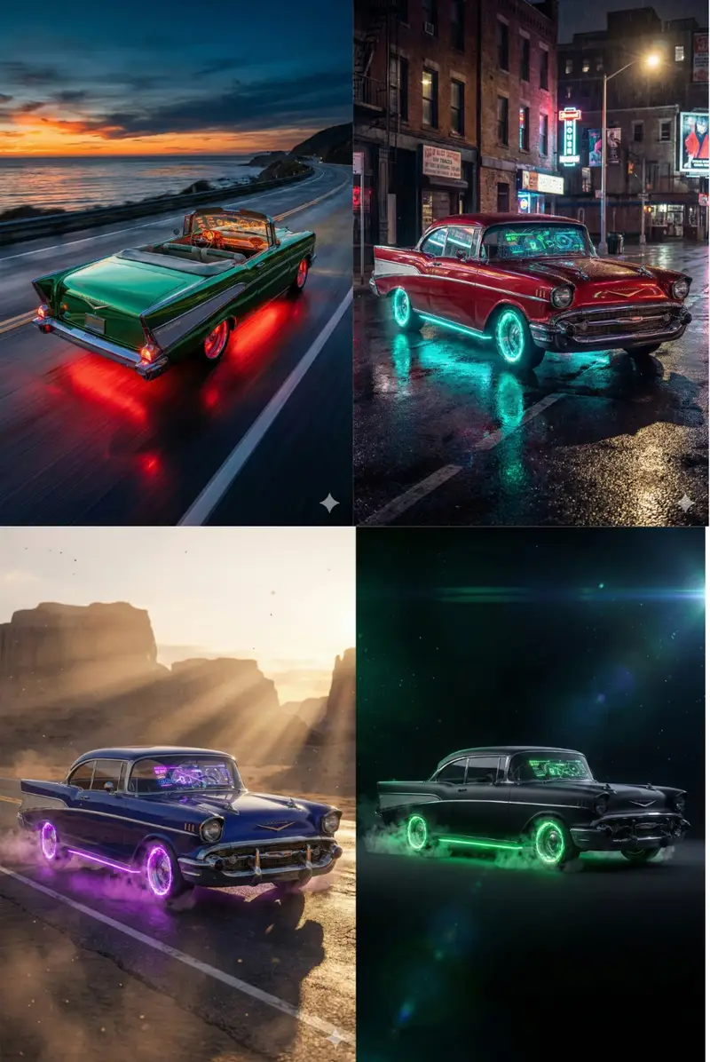 Preview of Retro-Futuristic Muscle Car Prompt