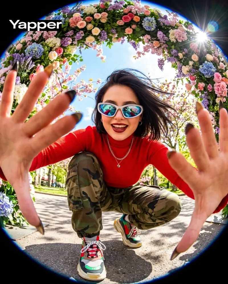 Preview of Funky style selfie portrait with fisheye distortion
