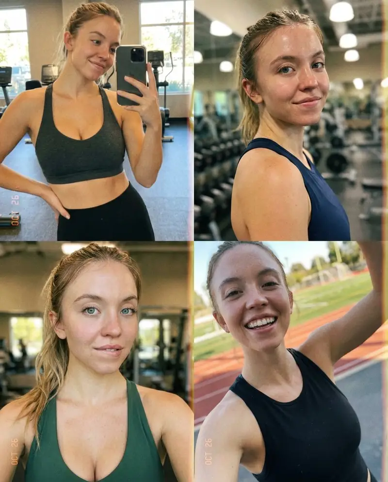 Preview of Sydney Sweeney Sports Selfie Collage Prompt