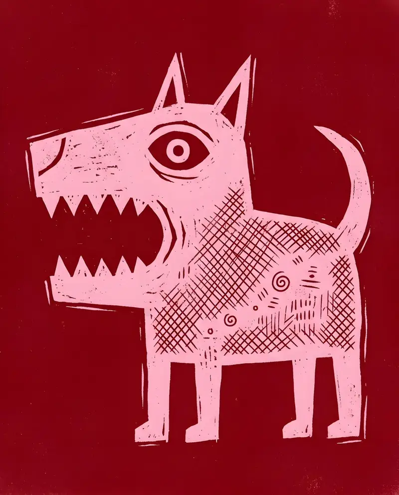 Preview of Primitive Stencil Dog Illustration