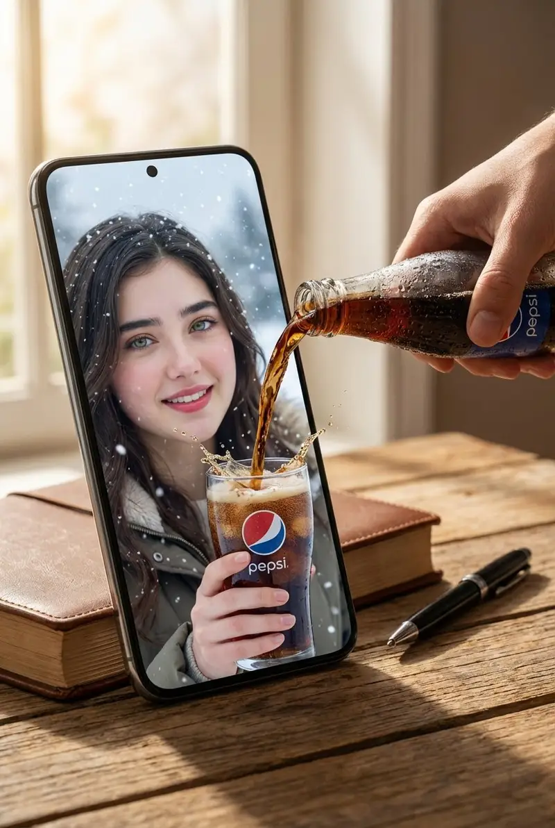 پیش‌نمایش Surreal Pepsi Pouring Composite Prompt