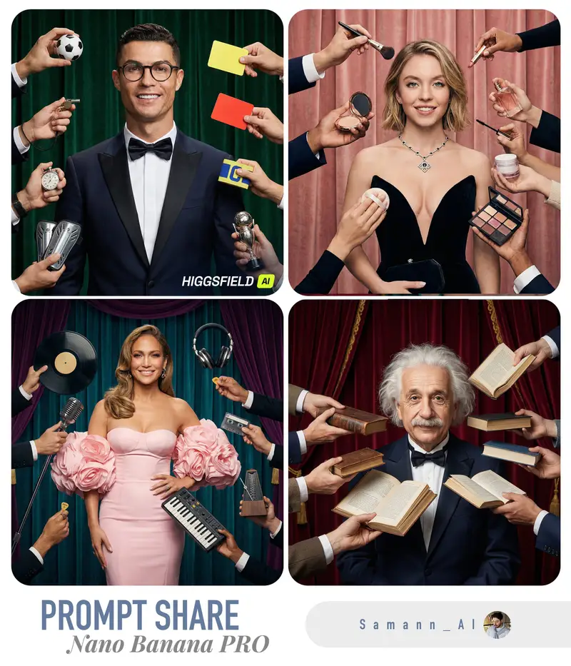 پیش‌نمایش Hyper-Real Studio Portrait Poster Art Generator Prompt