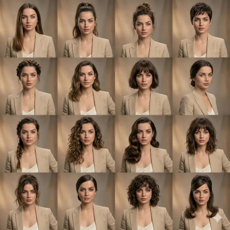 Preview of Editorial Beauty Collage for Hairstyle Variations