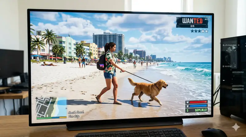 Preview of GTA 6 In-Game Footage Test Prompt