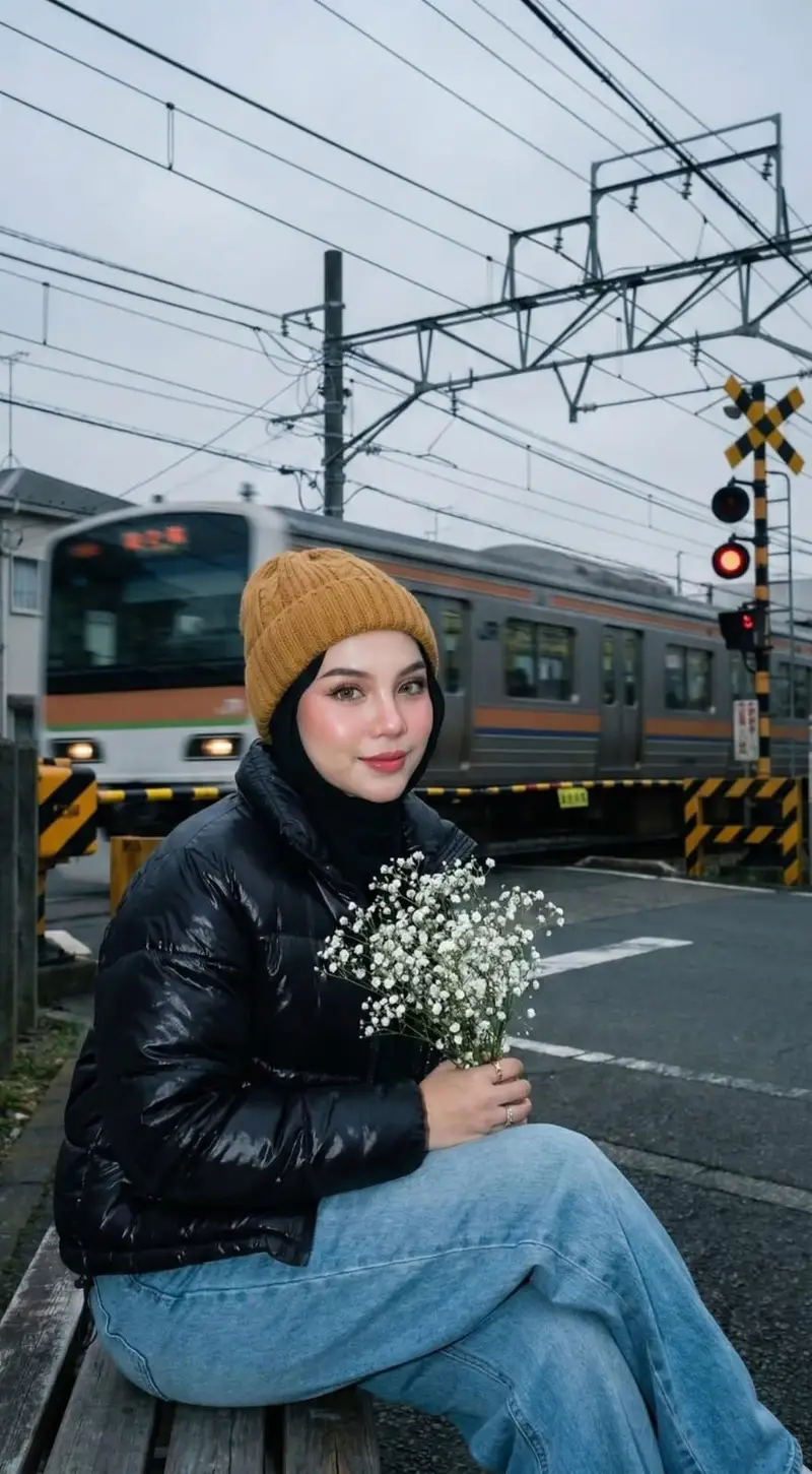 Preview of Moody Japanese Railway Crossing Portrait