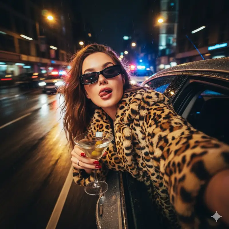 Preview of Ultra-Realistic Cinematic Night Street Selfie Prompt