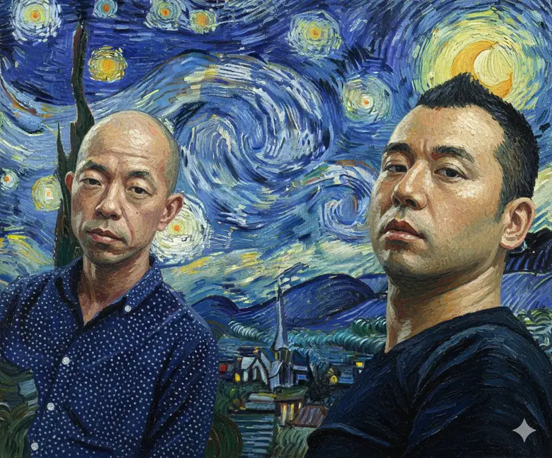 Preview of Image Style Transfer Prompt: Viking to Van Gogh's 'Starry Night' Style