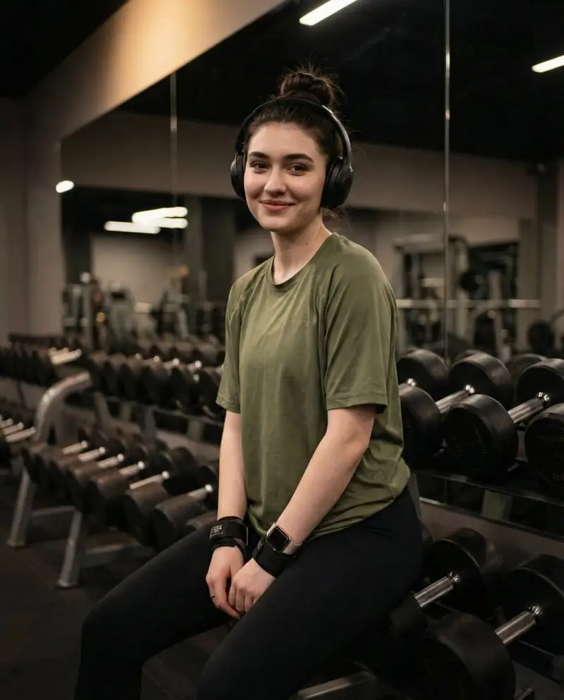 پیش‌نمایش Moody Fitness Influencer Gym Portrait
