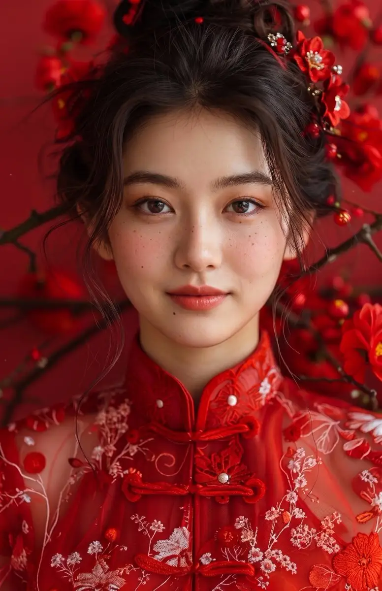 Preview of Traditional Red Qipao Portrait