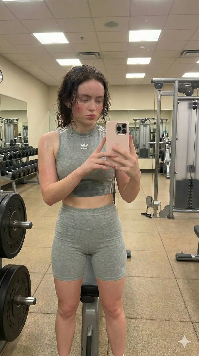 Preview of Sadie Sink Gym Mirror Selfie Photorealism