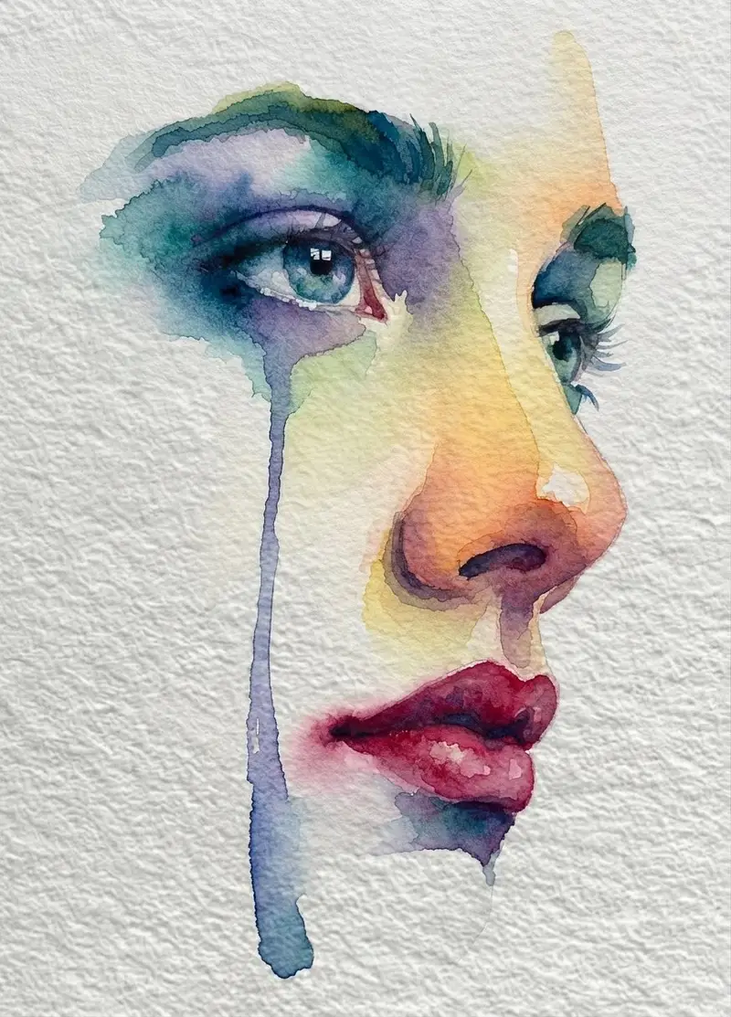 Preview of Emotional Watercolor Grief Art