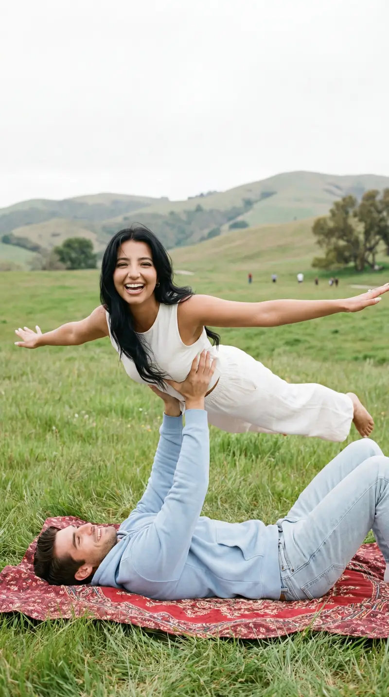 پیش‌نمایش Photorealistic Acro-Yoga Couple Portrait with Identity Lock