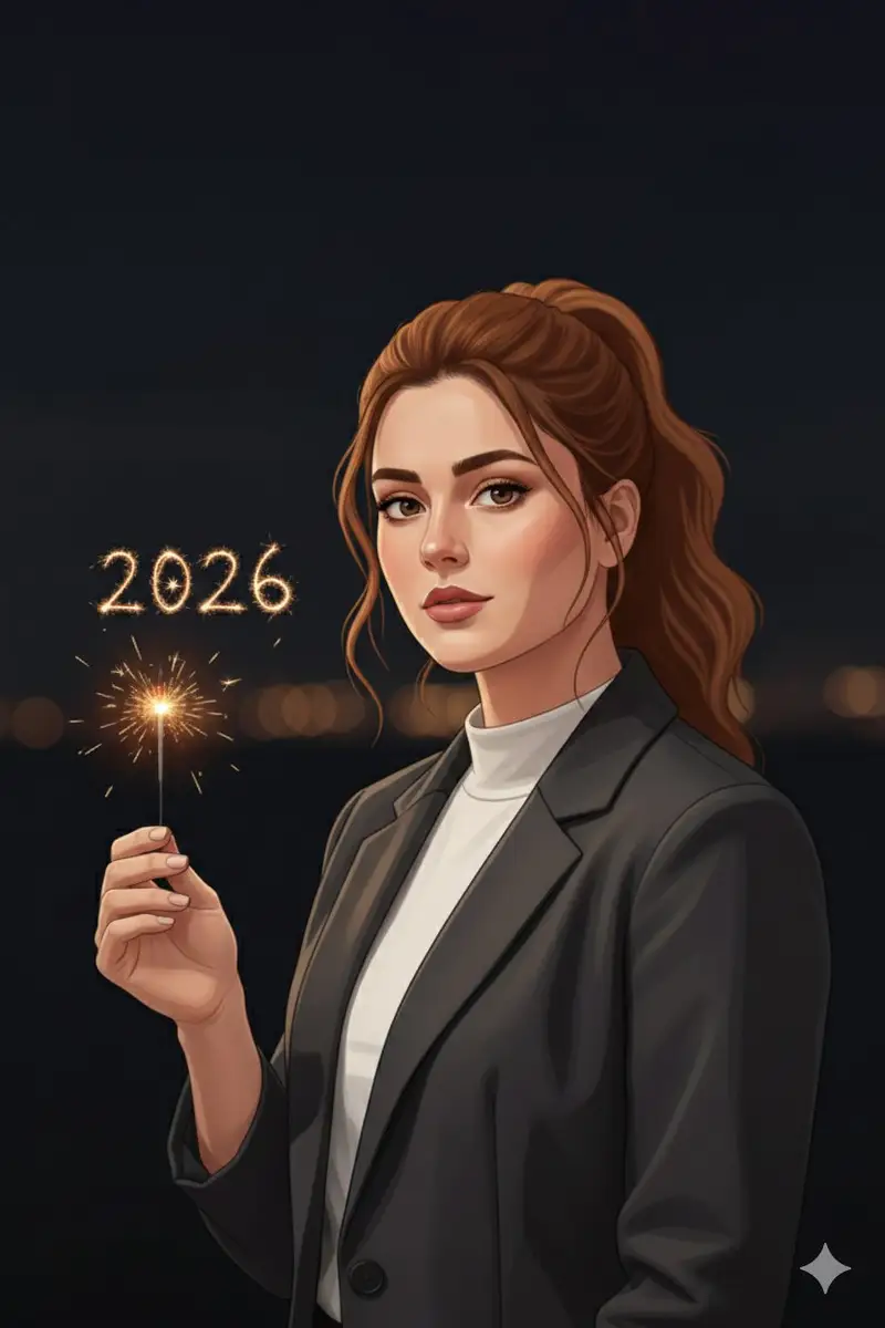 Preview of Minimal Cinematic New Year 2026 Portrait