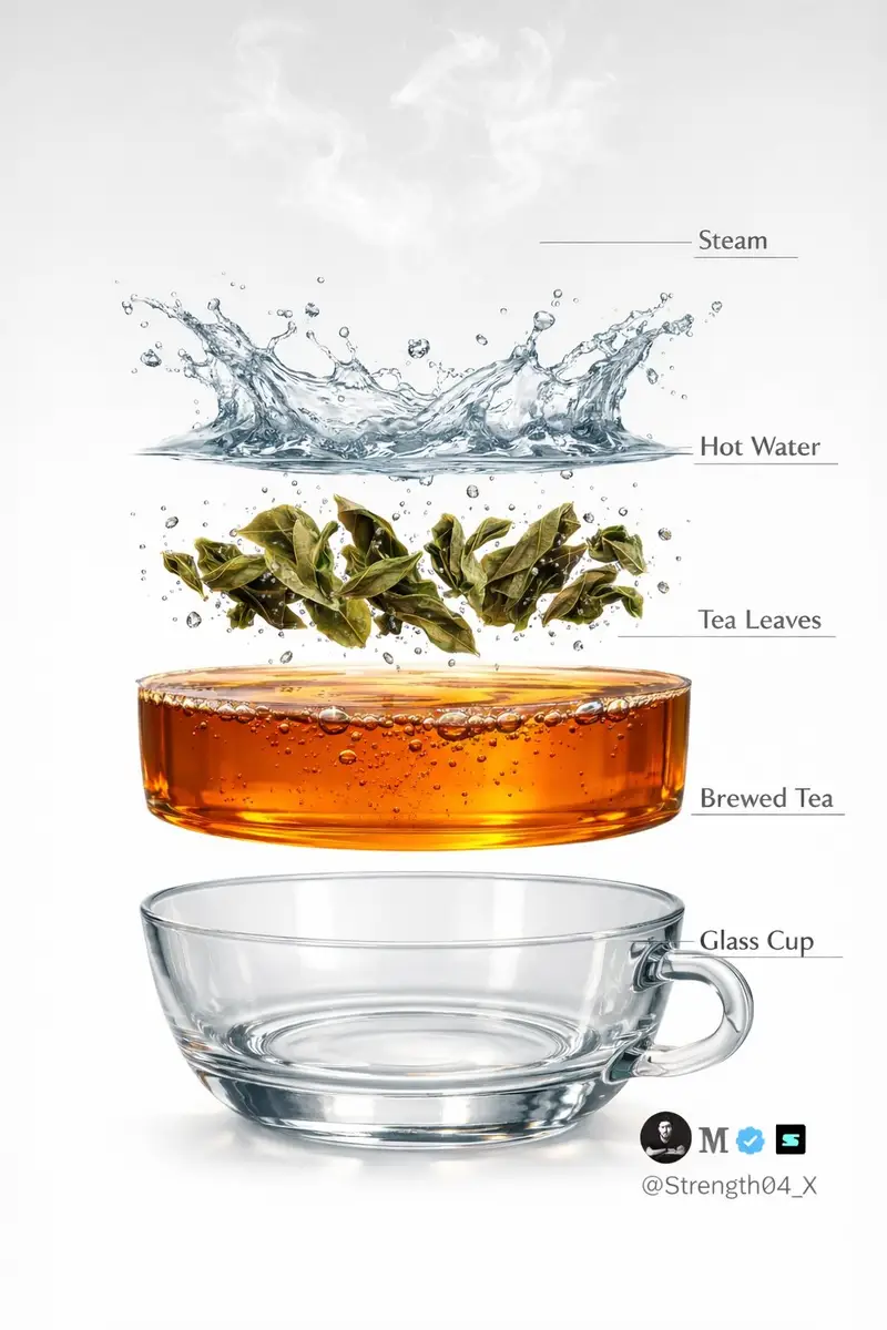 پیش‌نمایش Hyper-realistic Tea Photography Prompts (Still Life and Exploded View)