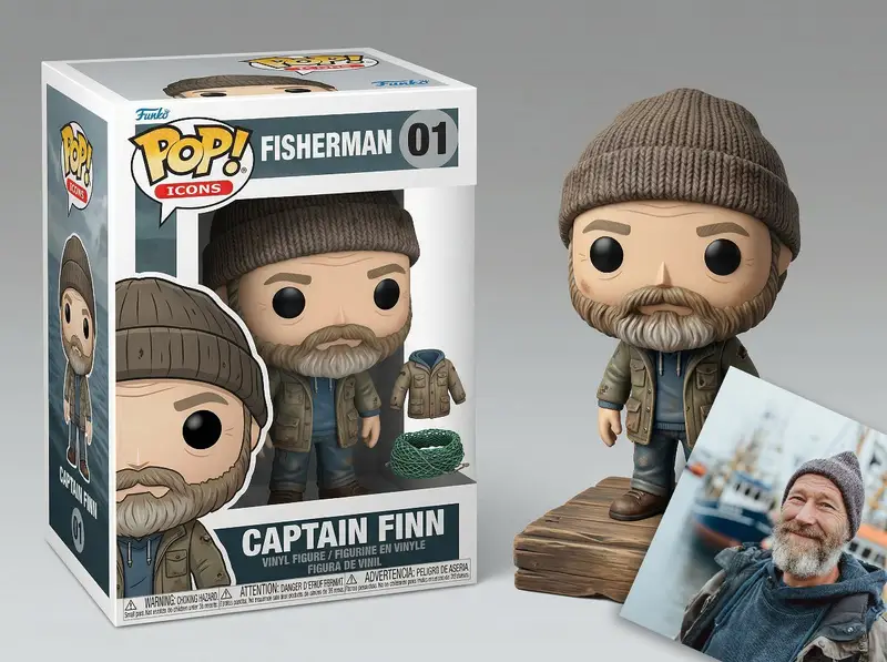 پیش‌نمایش Isometric Luxury Product Showcase of a Vinyl Collectible Figure