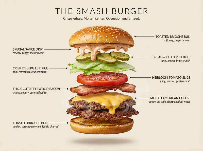 Preview of Hyperrealistic Exploded Ingredient Stack Diagram