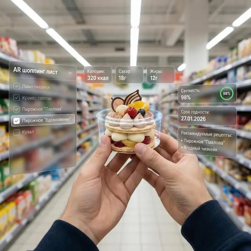 Preview of Augmented Reality UI Overlays on Food Items