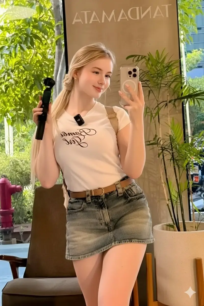 Preview of Ultra-Realistic Mirror Selfie in a Café