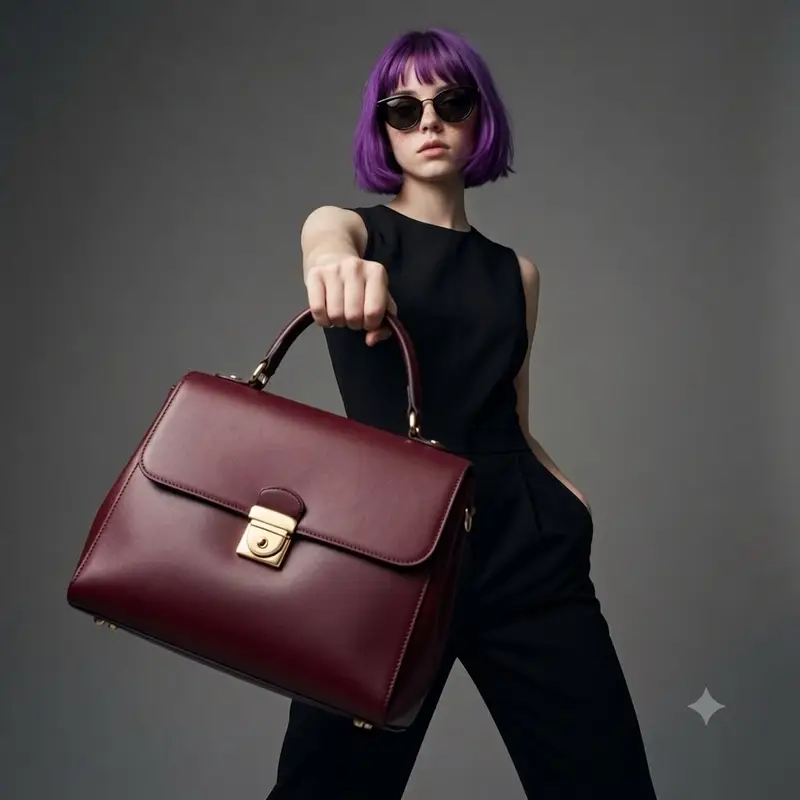 Preview of Purple Bob Fashion Editorial Portrait