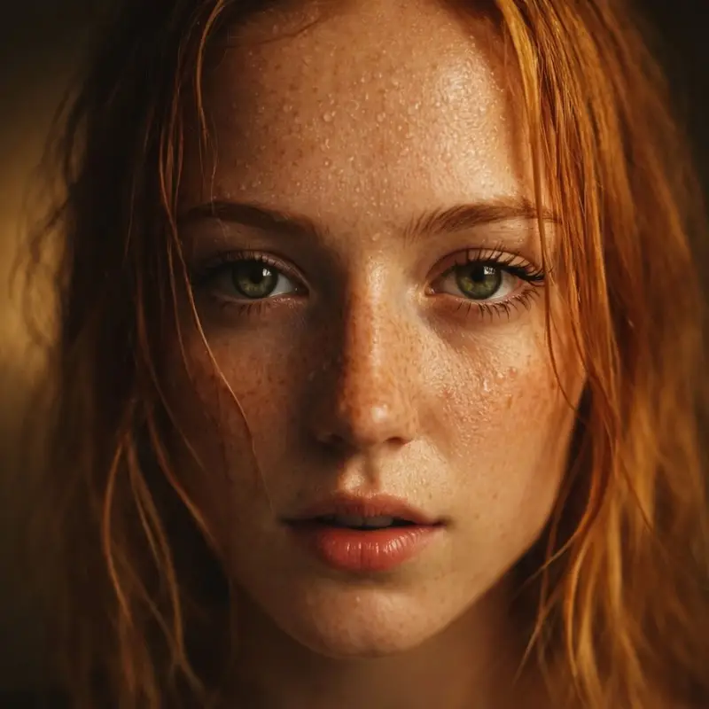 Preview of Red-Haired Woman Cinematic Close-Up Portraits