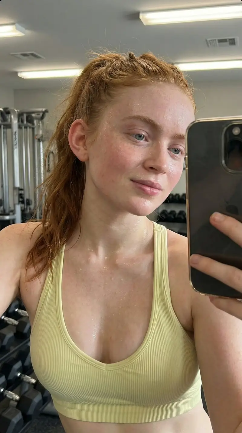 Preview of Photorealistic Post-Workout Sadie Sink Selfie