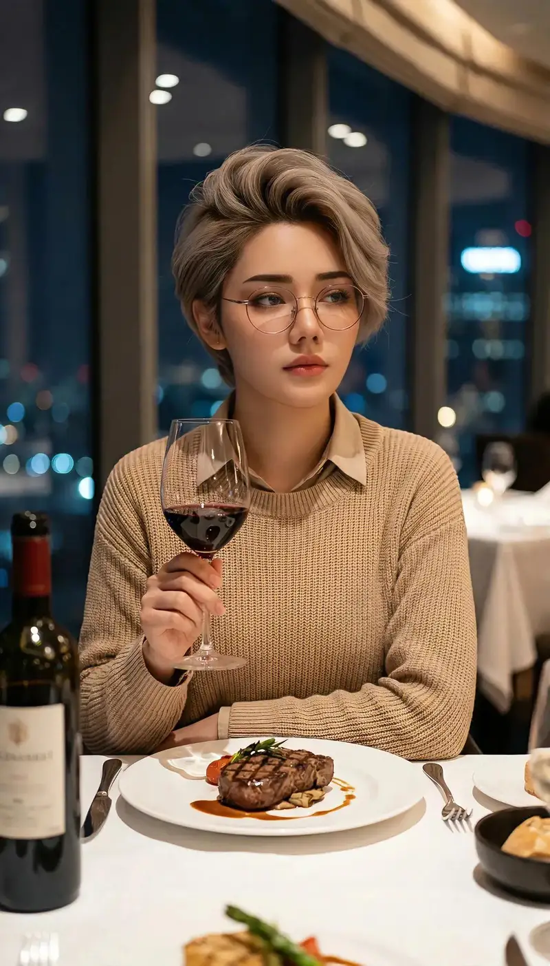 پیش‌نمایش Cinematic Portrait in Fine Dining Restaurant