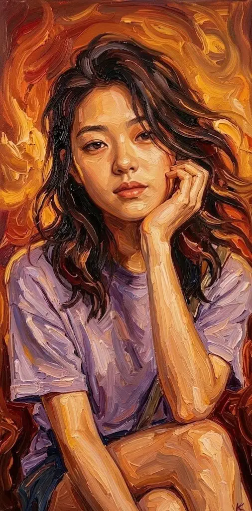 Preview of Impasto Oil Painting Soulful Portrait