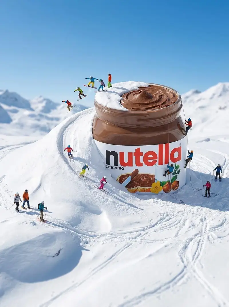 Preview of Gigantic Product Buried in Snow with Miniature Explorers
