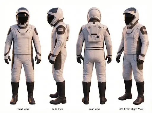 Preview of Character Sheet for 3D Model Generation