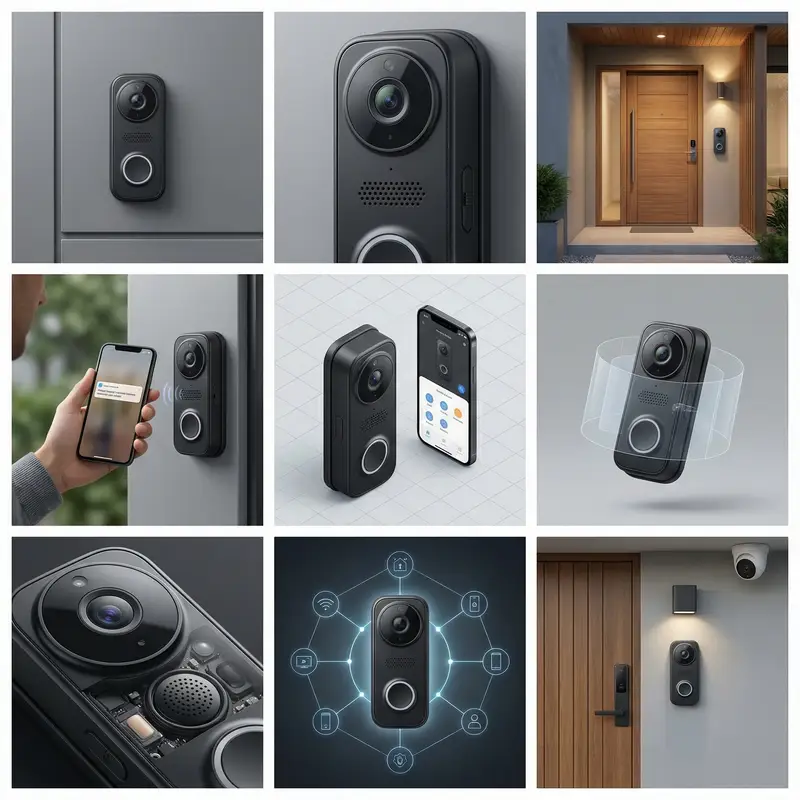 پیش‌نمایش Smart Doorbell Product Visualization Collage Prompt
