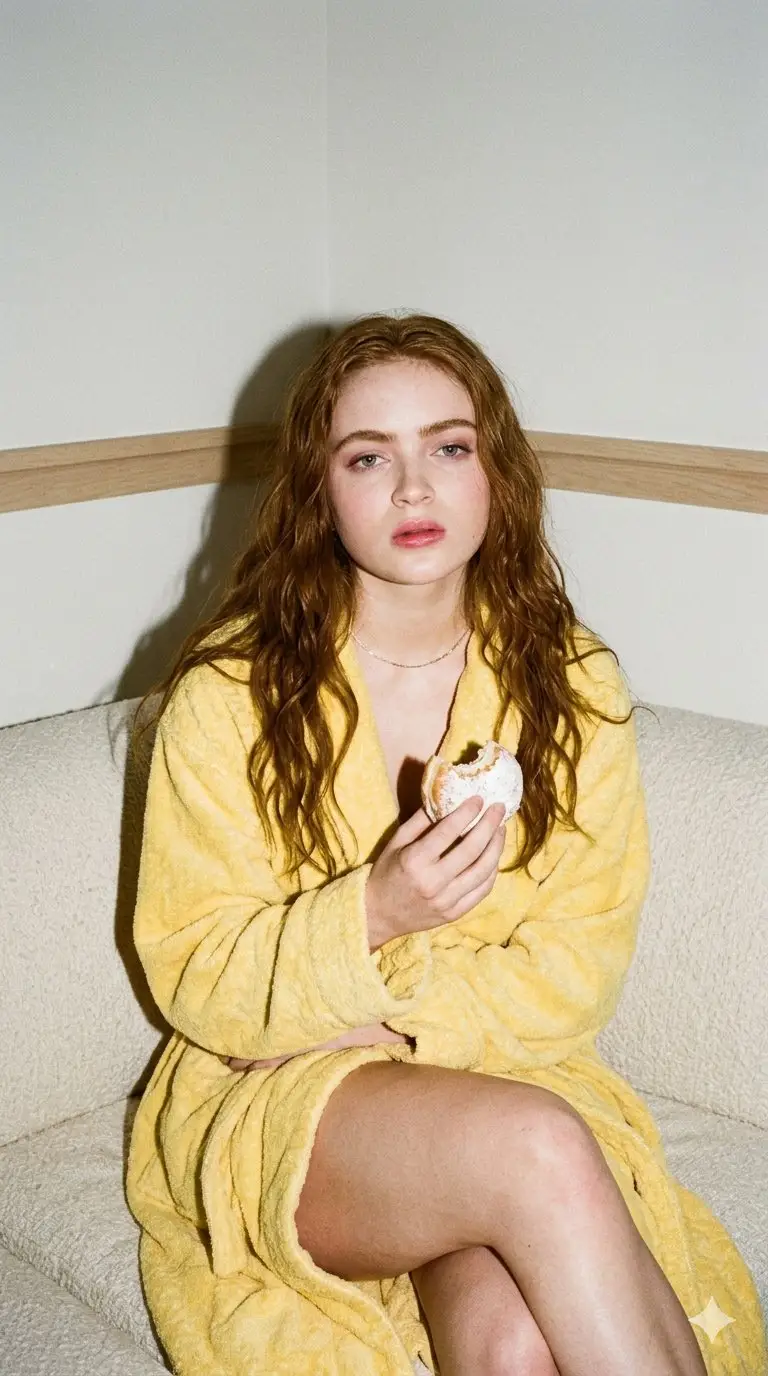 Preview of Candid 35mm Film Aesthetic Portrait with Donut Prompt for Gemini Nano Banana Pro