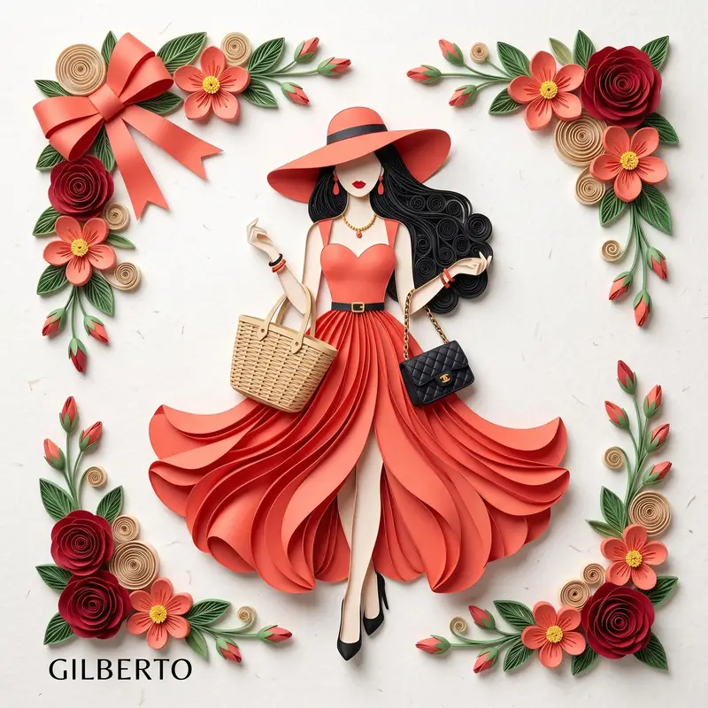 Preview of 3D Layered Paper Quilling Fashion