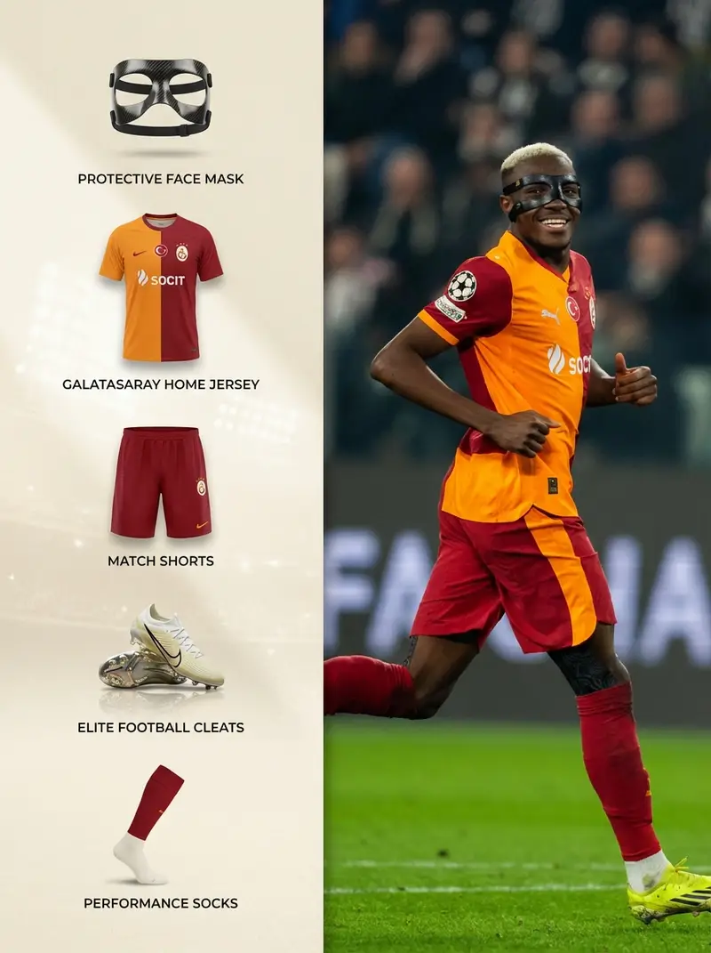 پیش‌نمایش Sports Equipment Infographic Layout of Victor Osimhen