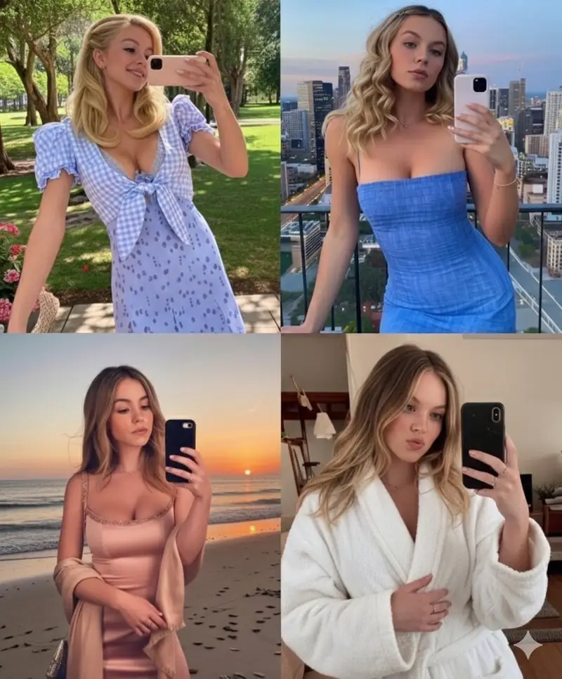 Preview of Diptych Sydney Sweeney Style Editorial Portrait