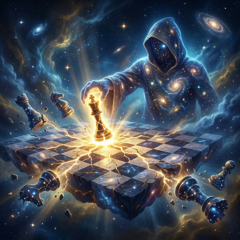 Preview of Cosmic Chessboard Checkmate Scene