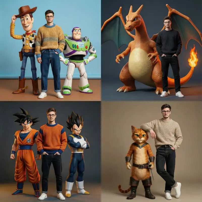 پیش‌نمایش Hyperrealistic Fashion Editorial with Animated Characters