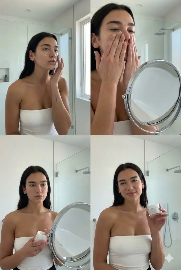 پیش‌نمایش Dua Lipa Skincare Editorial Collage