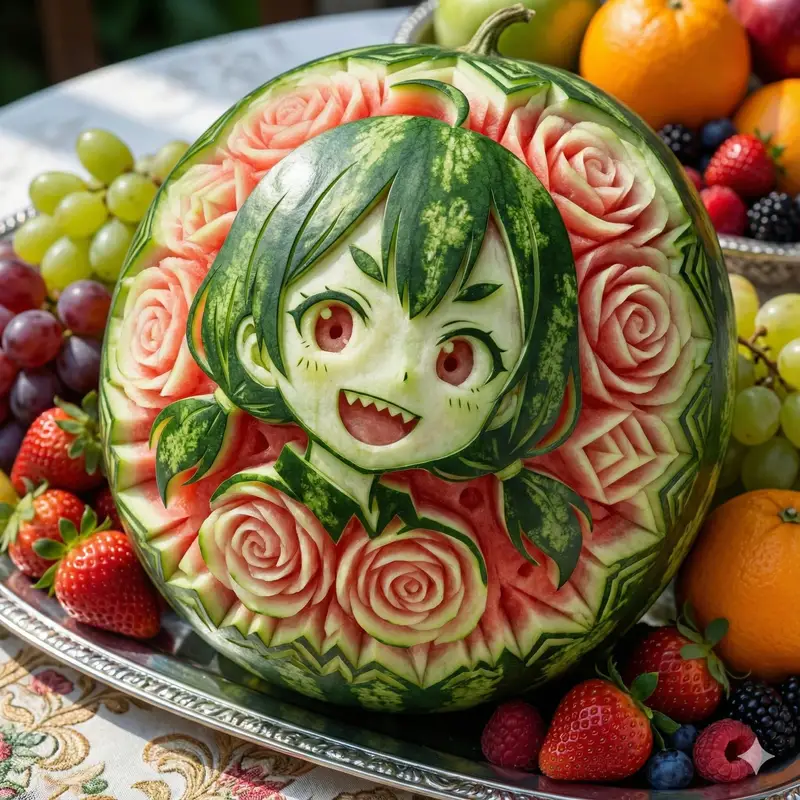 Preview of Photorealistic Watermelon Fruit Carving Prompt