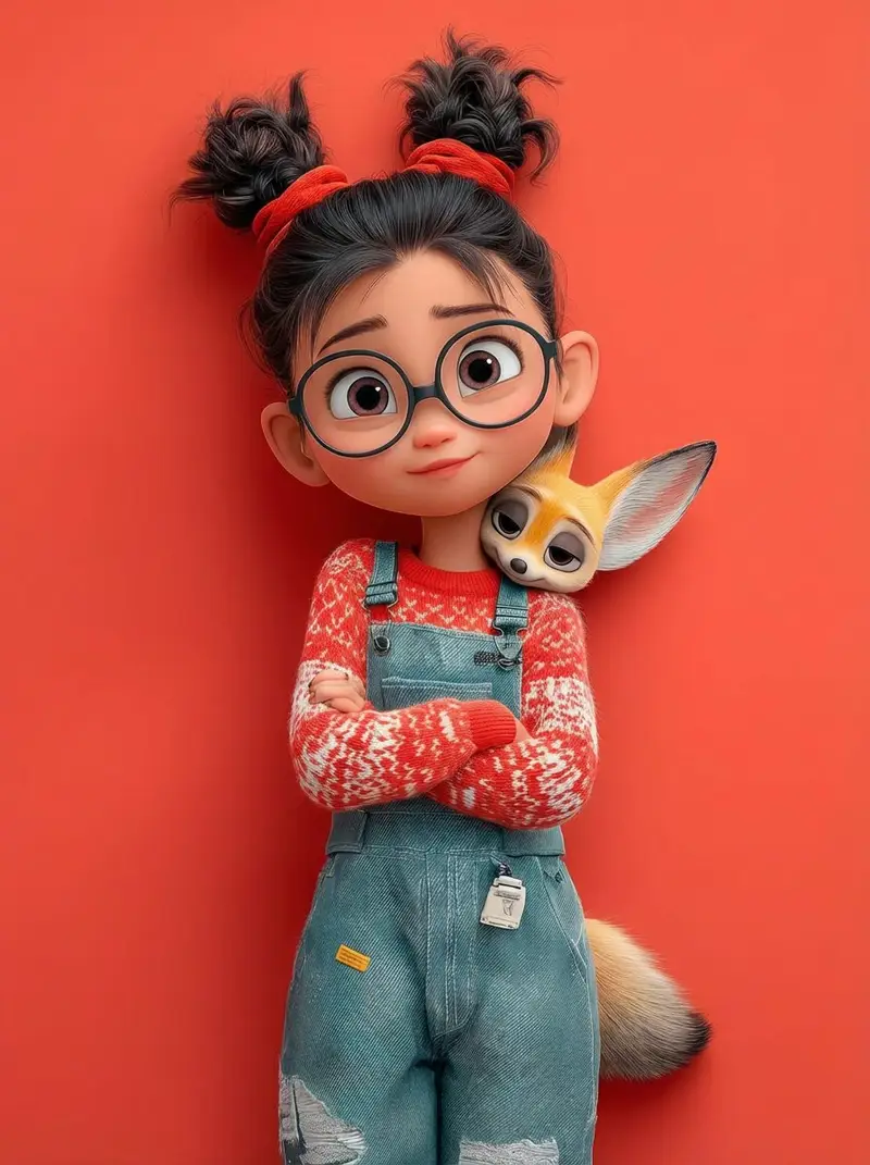 Preview of Pixar 3D Character Portrait with Fennec Fox