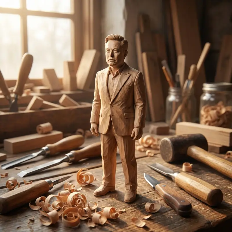پیش‌نمایش Hand-Carved Wooden Miniature Figure from Photo Reference